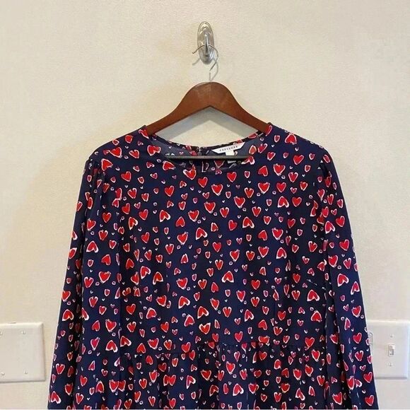 Popsugar long sleeve mini dress in size XXL heart print valentine - Picture 2 of 7